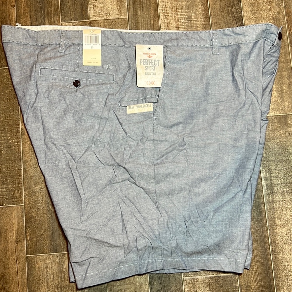 DOCKERS Perfect Short Big and Tall Men Size 50 Stretch Shorts Levi Strauss NEW